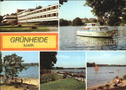 72407033 Gruenheide Mark Erholungsheim Am Werlsee Peetzsee Strand Motorboot Grue - Grünheide