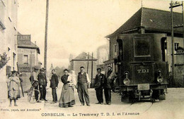 DEPT 38 CORBELIN LE TRAMWAY T.D.I. ET L'AVENUS TRES BELLE ANIMATION 9X14 REIMPRESSION DE CARTES ANCIENNES - Corbelin