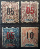 DAHOMEY 1912 Type Groupe,  4 Timbres Surchargés Yvert No 33,34,37,39, Obl TB - Usados