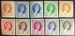 Rhodesia & Nyasaland 1954 Definitives Set To 1s With Variety MNH - Rhodesië & Nyasaland (1954-1963)