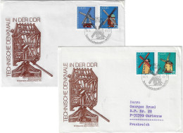 DDR 1981 Y&T 2312 à 2315 Sur FDC. Anciens Moulins à Vent D'Allemagne De L'Est - Molens