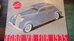 1935 FORD PUBLICITE CATALOGUE FORD V8  FOR 1935 SEDAN COUPE DE LUXE PHAETON ROADSTER FORD MOTOR COMPANY - Voitures