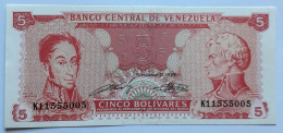 VENEZUELA  - 5 BOLIVARES - P 70  (1989) - UNC -  BANKNOTES - PAPER MONEY - Venezuela