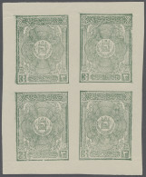 Afghanistan - Parcel Stamps: 1928, 3a Green Imperf Complete Sheetlet Of Four Wit - Afganistán