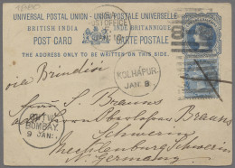 India - Postal Stationery: 1880, Ganzsachen-Postkarte Mit Wertstempel 1 1/2 Anna - Ohne Zuordnung