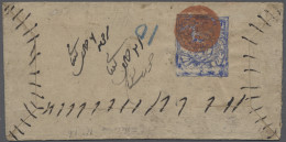 Jammu & Kashmir: 1866, 1/2A Ultramarine On Small Domestic Cover Tied By Attracti - Jummo & Cachemire