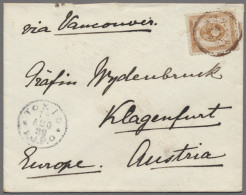 Japan: 1898, Three Items - (1) 10s. Brown As Single On Cover To Klagenfurt, Aust - Other & Unclassified