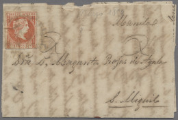 Philippines: 1859, Königin Isabella, 5 Cs. Ziegelrot, Dickes Papier, EF Auf Brie - Philippinen