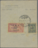 Syria: 1920, Airmail Handstamps, 5pi. On 15c. Olive-green And 10pi. On 40c. Red/ - Syrie