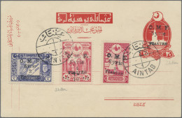 Syria: 1921, Ain-Tab Issue, 1pi. On 10pa. On 20pa. Red, 1pi. On 20pa. Red And 2p - Syrien
