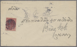 Thailand: 1928, 10 S. Carmine On Cover With Scarce Mute Cancellation. ÷ 1928, 10 - Thaïlande