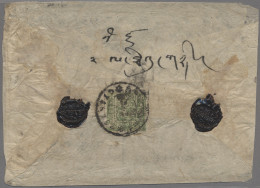 Tibet: From 1933, 4 T. Green, Three Registered Letters, Stamps With Different Co - Autres - Asie