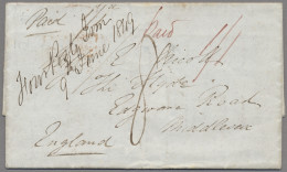 New South Wales: 1849, "Four Posts Inn/9th June 1849" Manuscript And Red "Paid" - Lettres & Documents
