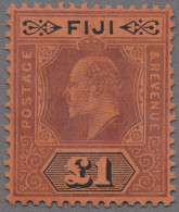 Fiji: 1904-12, Definitives Edward VII, Watermark Multicrown, Hinged Set, Fine. ÷ - Fiji (...-1970)