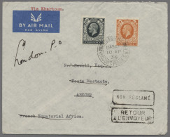 French Equatorial Africa: 1936, APR 10, First Flight To ABECHER Cover Bearing GB - Briefe U. Dokumente