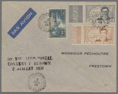 French Guinea: 1934, 2.6., Erstflugbrief Conakry-Freetown, Entsprech. Sonder-Cac - Altri & Non Classificati