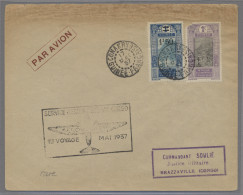 French Guinea: 1937, 17.5., Erstflug Conakry-Pointe Noire, 1 Marke Eckfehler Und - Altri & Non Classificati