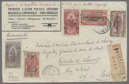 French Congo: 1930, 22.3. Erstflugbrief Brazzaville Nach Paris Durch Den Flieger - Lettres & Documents