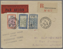 Madagascar: 1929, 4.12., Erstflugbrief Tananarive Nach Frankreich, Dekorativer R - Madagaskar (1960-...)