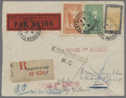 Madagascar: 1931, 14.12., Erstflug-Einschreiben Nach Paris, Frankiert Mit 1, 3 U - Madagascar (1960-...)