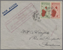 Madagascar: 1936, 27.10., Erstflug Mit Sabena Nach Europa, Frankiert U.a. Mit De - Madagascar (1960-...)