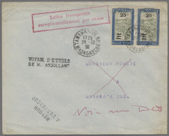Madagascar: 1938, 28.10., Brief Von Tananarive Nach MANAKARA Mit Ra2 LETTRE TRAN - Madagaskar (1960-...)
