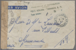 Madagascar: 1945, 5.9., Flugpost Von TANANARIVE Nach Paris Mit Aushilfsstempel P - Madagascar (1960-...)