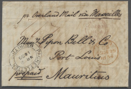 Mauritius: 1855, EL From Liverpool (dated 1854, Dec 23) Via London, Ms. "per Ove - Maurice (...-1967)