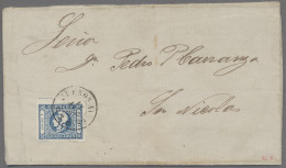 Argentina - Buenos Aires: 1863, Freiheitskopf, 1 Peso Blau, Farbfrisches, Voll- - Buenos Aires (1858-1864)