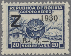 Bolivia: 1930, Zeppelin Issue, Bs.3 On 20c Unmounted Mint And Bs.6 On 35c. Mint - Bolivie