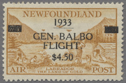 Newfoundland: 11933, "Balbo Flight", 4,50$ Yellow, MNH, Luxus Quality, Signed Bo - 1857-1861