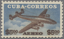Cuba: 1952/55, Airmails "Lockheed Super Constellation", 5 $ And 2 + 5 $, Unmount - Autres & Non Classés