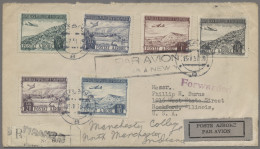 Albania: 1951 Registered Airmail Cover To The US Bearing Complete Set Of The 195 - Albanië