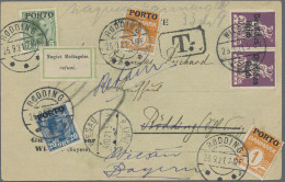 Denmark - Postage Dues: 1921, 1ö. Orange (2), 5ö. Green And 20ö. Blue On Insuffi - Postage Due