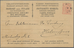 Finland - Postal Stationery: 1889, Doppelkarte 10 P.+10 P. Karminrot, Gelaufen V - Entiers Postaux