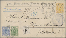 Finland - Postal Stationery: 1890-1891, Zwei Eingeschriebene Ganzsachenumschläge - Ganzsachen