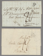 France -  Pre Adhesives  / Stampless Covers: 1795, 1813, Zwei Briefe Nach Italie - 1801-1848: Vorläufer XIX