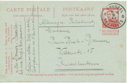 BELGIEN 1913 Albert I 10C Postkarte M K1 "BRUSSEL / BRUXELLES 6" Nach KAISERSLAUTERN, ABART: Weißer Punkt Nach "BELGIQUE - Unclassified