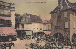 DEPT 46 GRAMAT PLACE DU MARCHÉ TRES BELLE  ANIMATION 9X14 REIMPRESSION DE CARTES ANCIENNES - Gramat