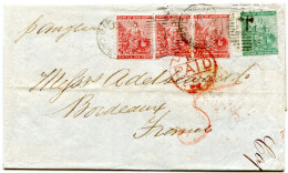 CAP DE BONNE ESPERANCE - 1PX3 + 1S SUR LETTRE DE CAPETOWN POUR LA FRANCE, 1878 - Kap Der Guten Hoffnung (1853-1904)