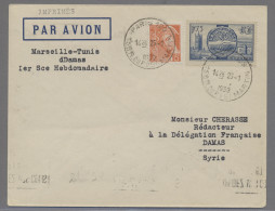 France: 1939, 25.1., Erstflug Marseille - Tunis - Damaskus. - Briefe U. Dokumente