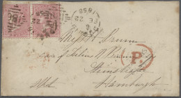 Great Britain: 1858-1869, Sechs Gute Auslandsbriefe, Im Einzelnen: Mi.-Nr. 13 Z - Briefe U. Dokumente