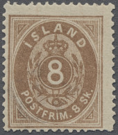 Iceland: 1873, Ziffer Mit Krone Im Oval, 8 Sk. Braun, üblich Zentriertes Stück, - Autres & Non Classés