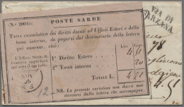 Italian States - Sardinia: 1856, Brief Aus Portugal (Marke Abgefallen) Nach Neap - Sardinien