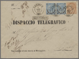 Italy: 1865, Umschlag "Dispaccio Telegrafico" Als Recobrief Von ISCHIA Nach Neap - Poststempel