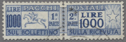 Italy: Parcel Stamp "1.000 Lire Cavallino", (Sassone 81/I) Used, Extremely Fine - Paketmarken