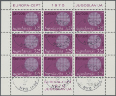 Yugoslavia: 1970, Europa Union 3.25 Din. Dunkellila Statt Purpurlila Im Kleinbog - Gebraucht