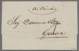 Crete - Pre Adhesives  / Stampless Covers: 1864, Canea 25 Oct., Brief Nach Genua - Crete