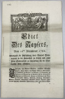 Luxembourg -  Pre Adhesives  / Stampless Covers: 1786, Gedrucktes Edikt Von 9 Se - ...-1852 Prefilatelia