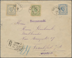 Montenegro - Postal Stationery: 1894, Stationery Envelope 10nkr. Blue Uprated By - Montenegro